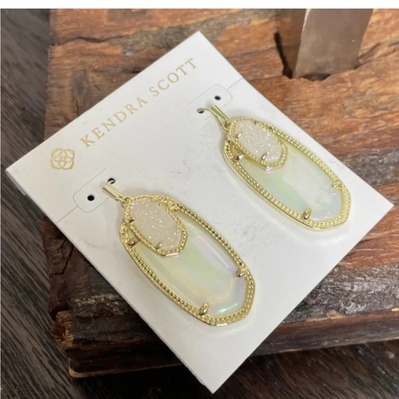 Kendra Scott Emmy DropGold and Iridescent Statement Earrings - Picture 4 of 4